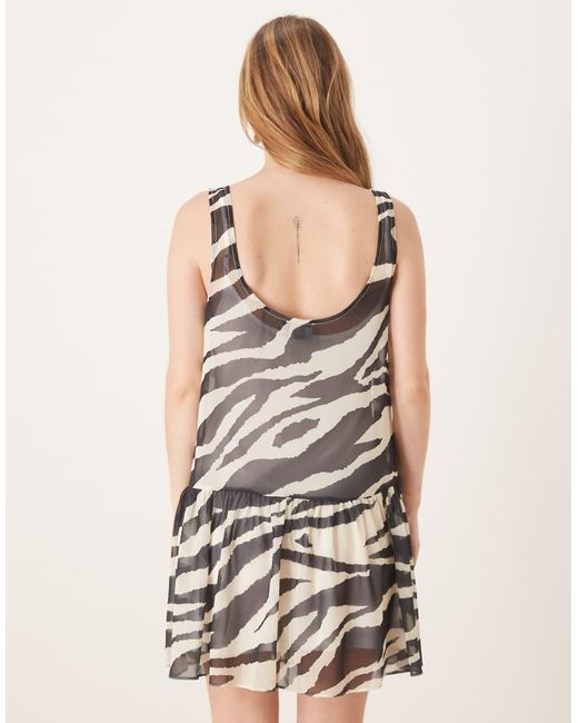 ASOS Multicolor Drop Waist Chiffon Mini Dress
