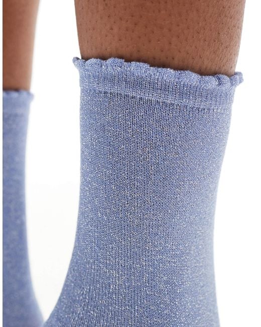 Pieces Blue Glitter Sock