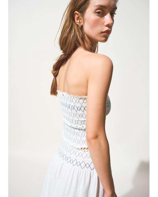Mango Natural Teen Shir Embroide Strappy Cami Co-ord