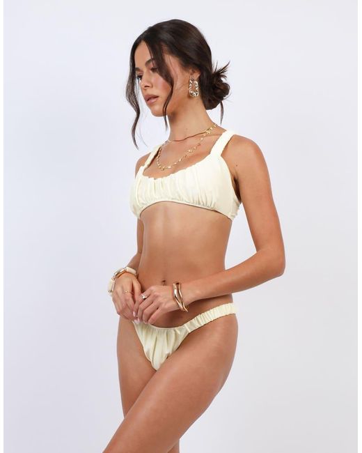 SIMMI Yellow Ruched Detail Bikini Bottoms