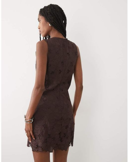 Mango Natural Cotton Mix Sleeveless Embroidered Mini Dress