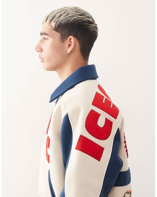 ICECREAM Red Ice Cream Checkout Varsity Jacket for men