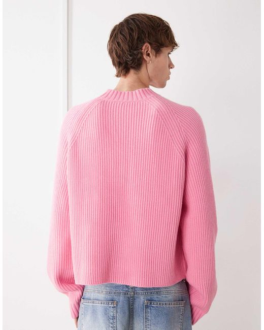 Collusion – kastiger strickpullover in Pink für Herren