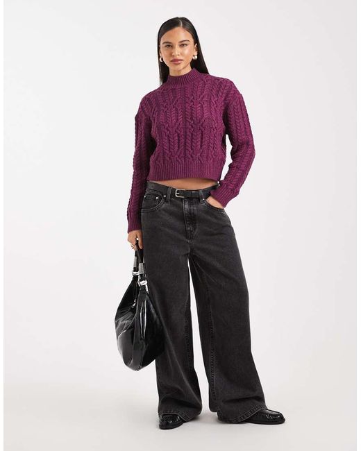 Cotton On Purple Cable Knit Jumper
