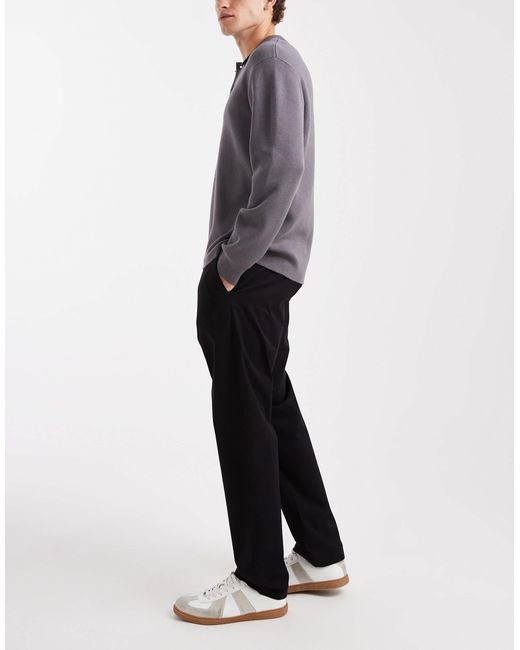 Jack & Jones Black Relaxed Fit Chino With Drawstring Waist for men