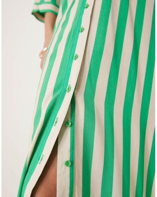 Y.A.S Green Maxi Shirt Dress