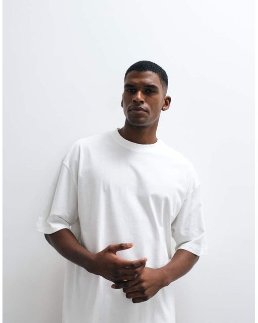 ASOS Basic Oversized T-Shirt in het White voor heren