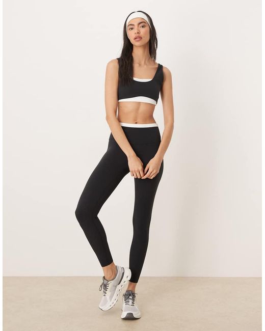 Abercrombie & Fitch Black Ypb V-neck Sports Bra Co-ord