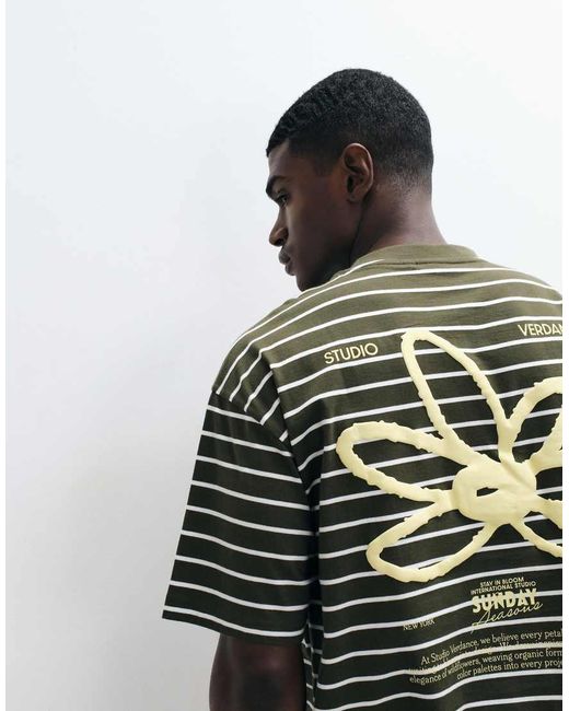 ASOS Gray Oversized T-shirt With Floral Puff Graphic for men