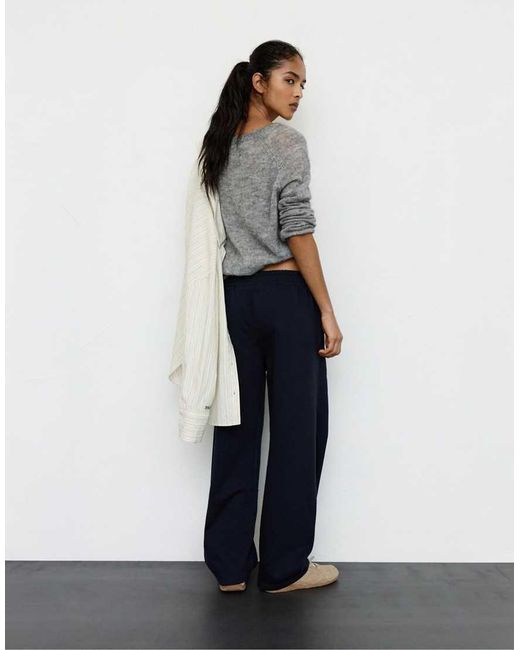 Pull&Bear White Balloon Fit Tracksuit Bottoms