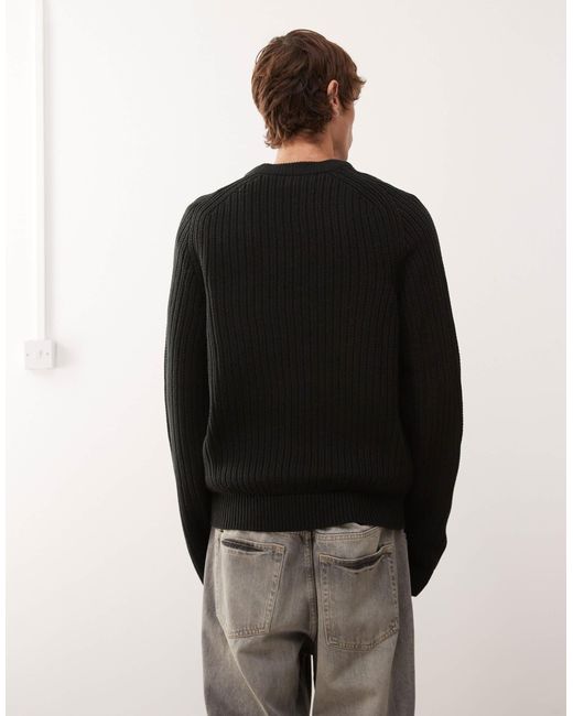 Collusion Black Knitted Sweat for men