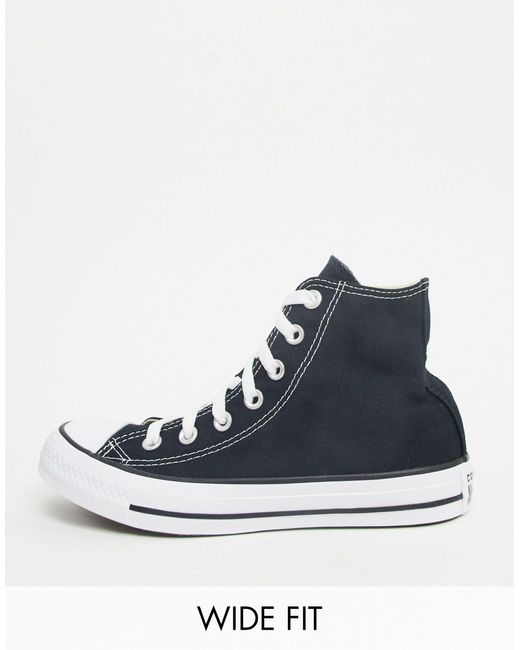 Converse Black Wide Fit Chuck Taylor All Star Hi Trainers