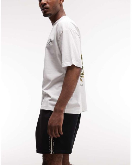 ASOS White Oversized Jersey Shorts With Tape Detail for men