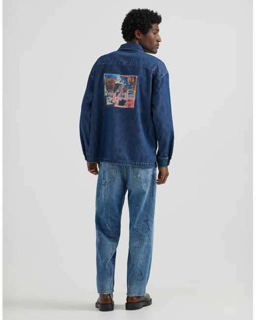 Lee Jeans X jean-michel basquiat – capsule – jeanshemd zum drüberziehen im worker-stil in Blue für Herren