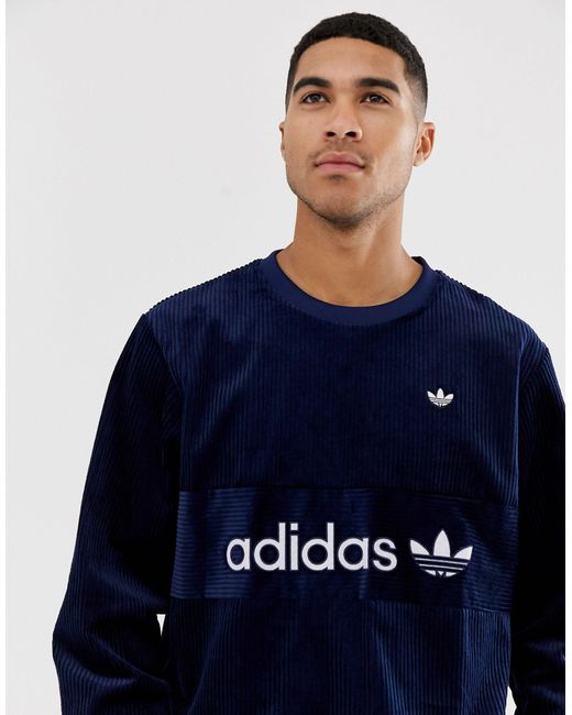 adidas Originals Cotton Samstag Premium Cord Sweatshirt in Navy (Blue) for  Men | Lyst Australia