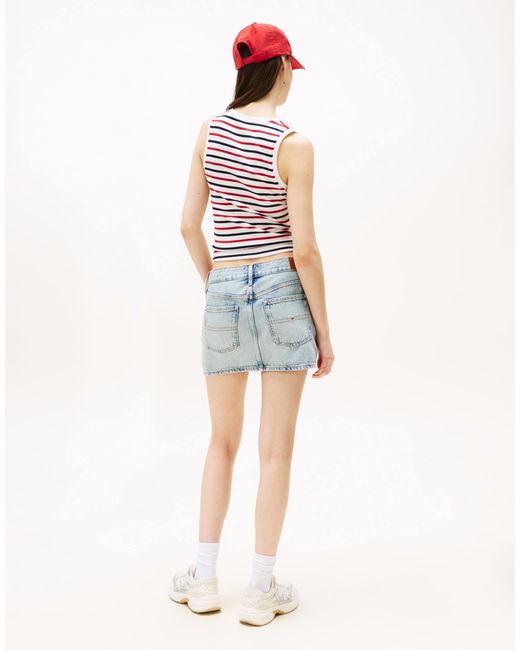 Tommy Hilfiger Red – geripptes, gestreiftes tanktop