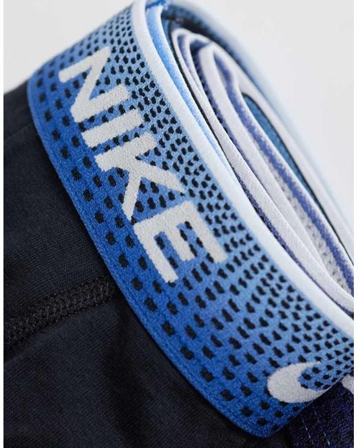Nike Blue Essential Cotton 3 Pack Boxer Briefs for men