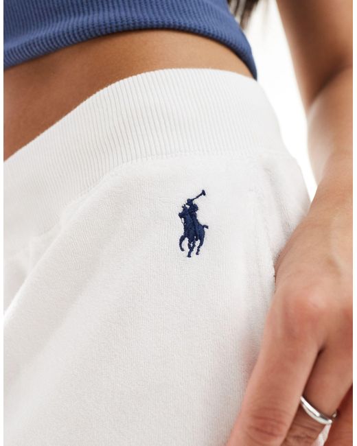 Polo Ralph Lauren White Towelling Shorts With Logo