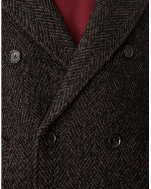 Manteau à chevrons en laine mélangée avec double boutonnage Abercrombie & Fitch pour homme en coloris Natural
