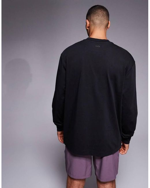 4505 Blue Long Sleeve Oversized Cotton Training T-Shirt With Quick Dry Finish for men