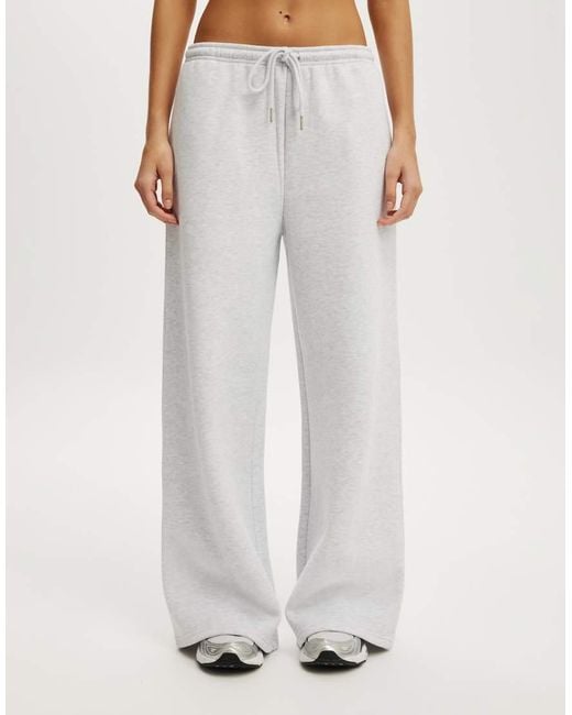 Cotton On White Plush Tie Waist Wide Leg Sweatpant