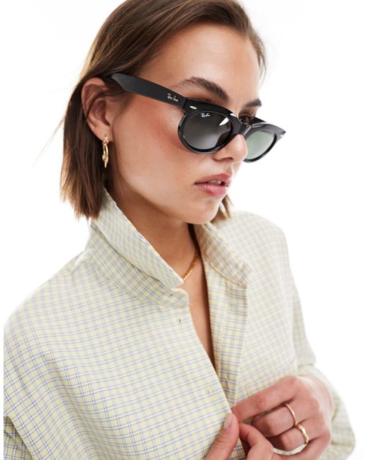 Ray-Ban Gray Wayfarer Oval Sunglasses