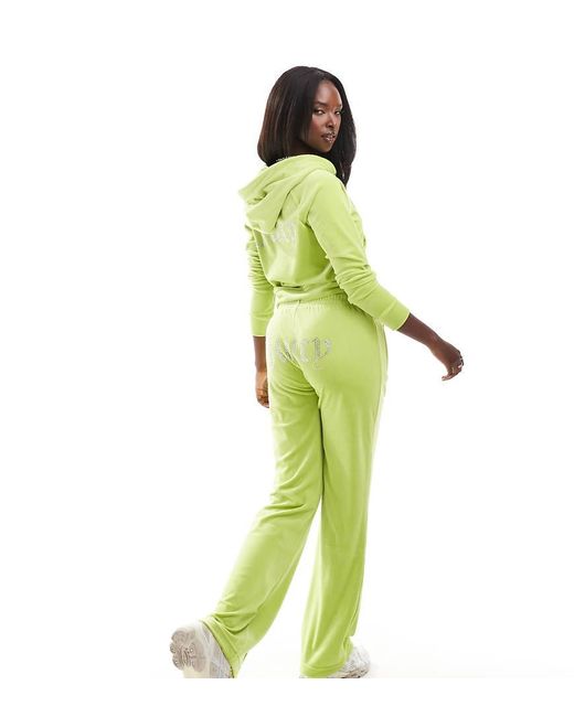 Juicy Couture Green Velour Straight Leg Trackies