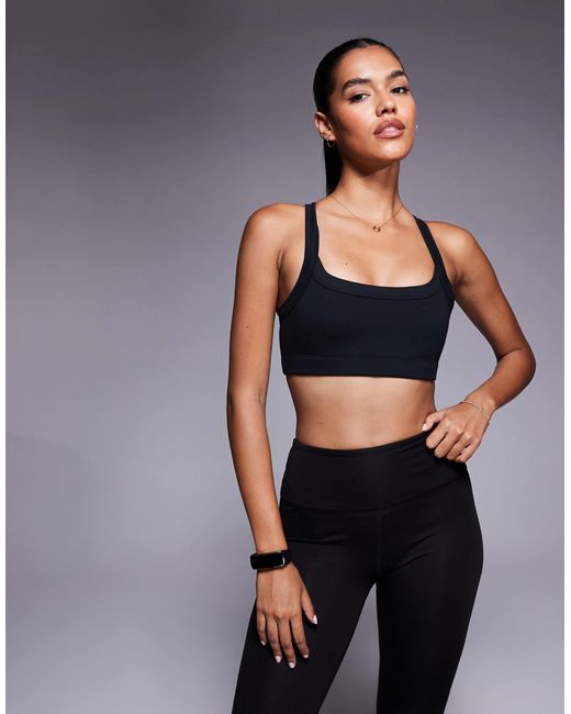 4505 Gray Icon Soft Touch Medium Support Soft Touch Square Neck Sports Bra