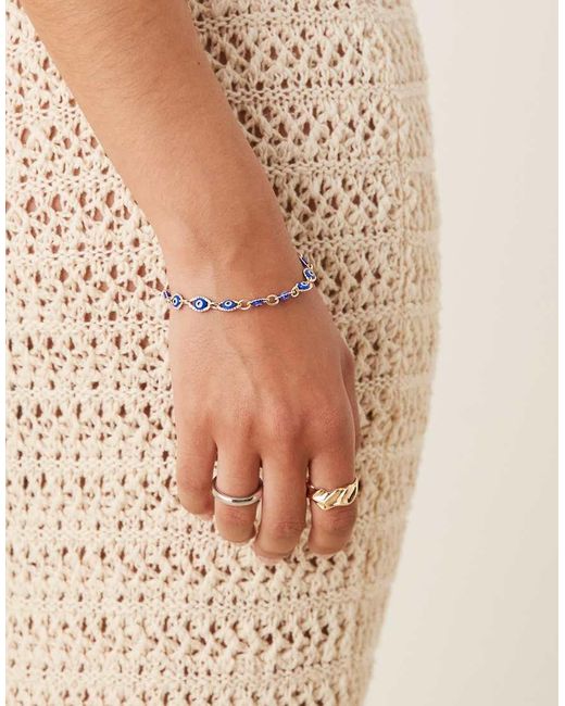 Bracciale Dorato Con Ciondoli A Forma Di Occhi di ASOS in Brown