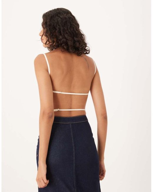 Mango White Backless Strappy Top