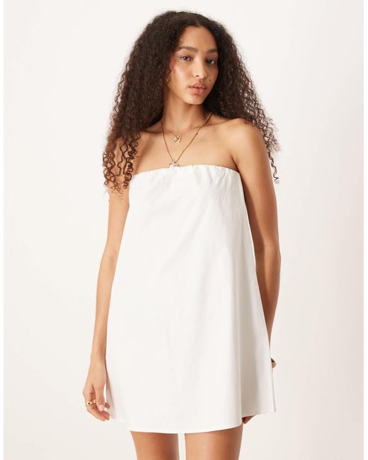 ASOS White – trägerloses trapez-minikleid