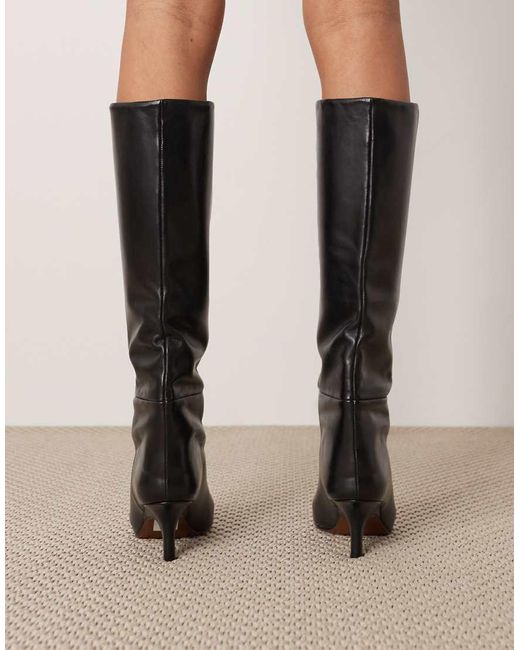 ARRANGE Blue Rowe Premium Leather Heeled Knee Boots