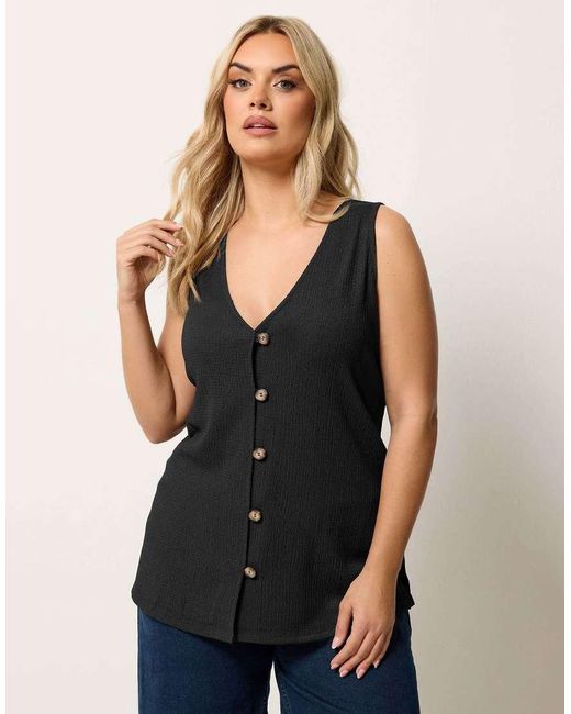Yours Clothing Blue Textured Waistcoat
