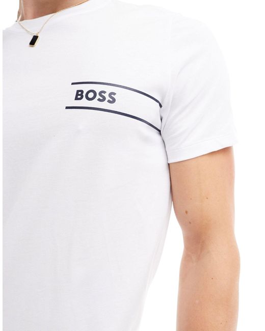 Boss Boss – bodywear – es t-shirt mit logo in White für Herren