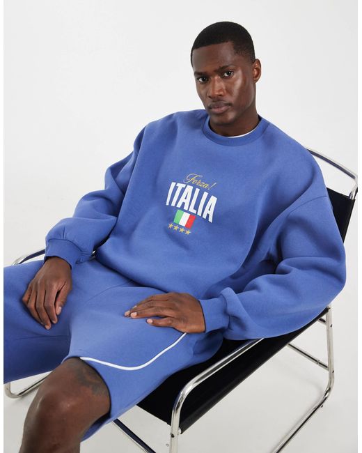 Sweat ras ASOS pour homme en coloris Blue