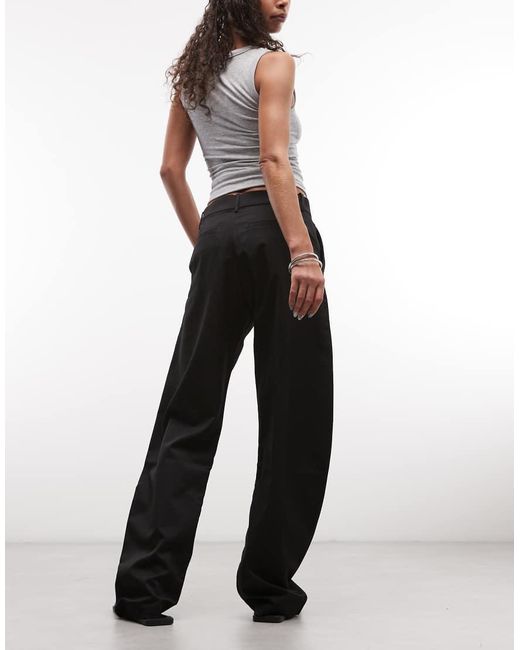 Monki Black Barrel Leg Tailored Trouser
