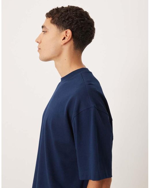 ASOS Blue Circular Design Collection Super Heavyweight Oversized T-Shirt for men