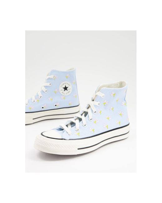 Converse Chuck 70 Hi Floral Embroidered Trainers in Blue Lyst Australia