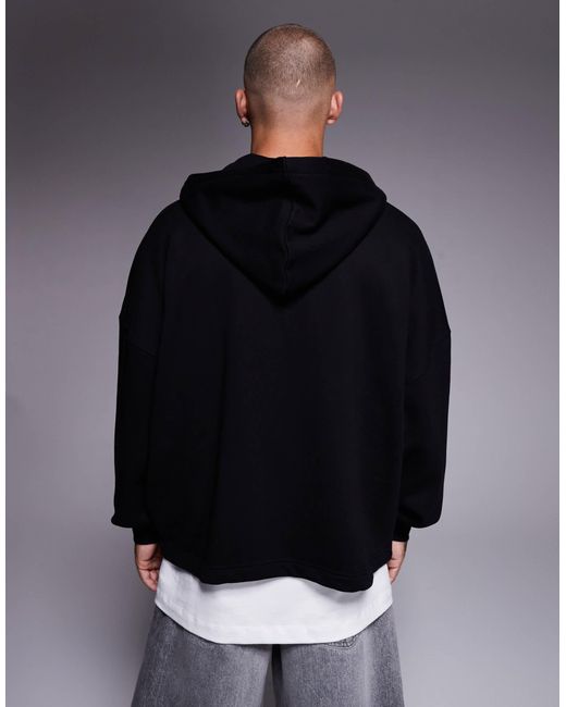 ASOS Blue Premium Heavyweight Extreme Oversized Zip Up Hoodie for men
