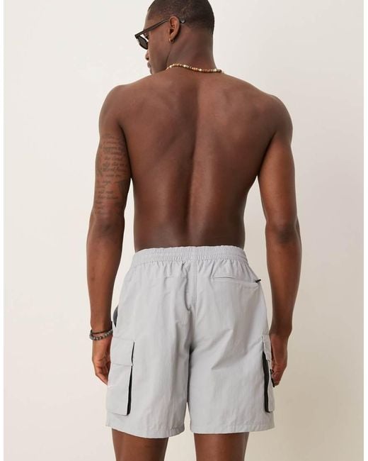 Nike White Nike 7 Inch Volley Multi Pocket Swim Shorts for men