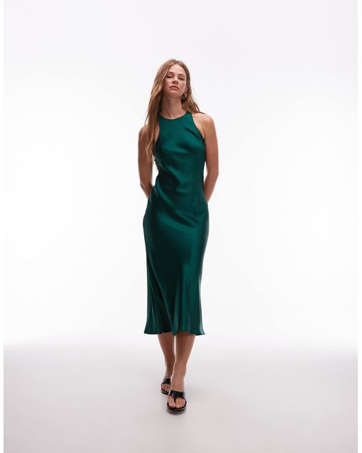 knee length dresses for ladies Satin Drape Back Bias Dress – Mi Jong Lee main image 0