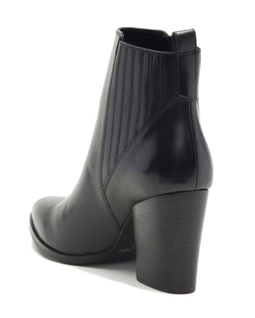 OFF THE HOOK Black Finsbury High Heel Leather Ankle Boots