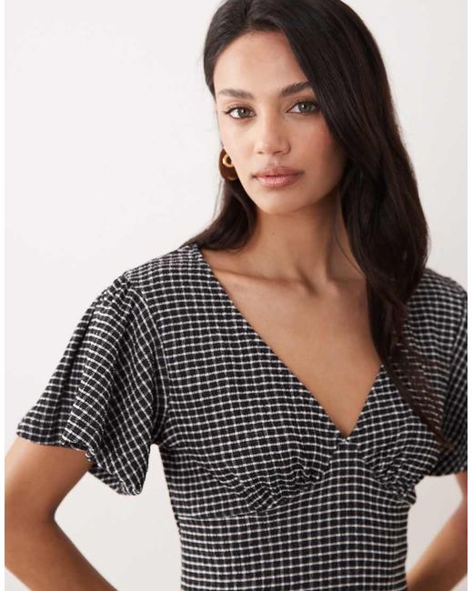 ASOS Natural V Neck Floaty Mini Dress