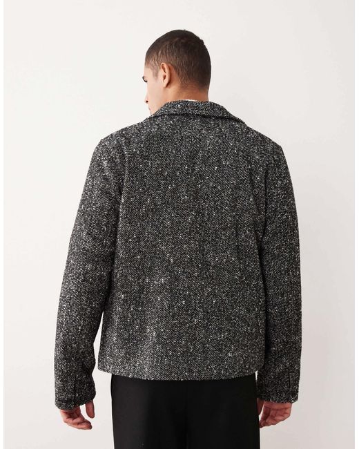 Surchemise imitation laine - à chevrons ASOS pour homme en coloris Gray