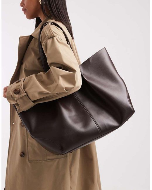 ASOS Black Tote Bag With Panel Detail