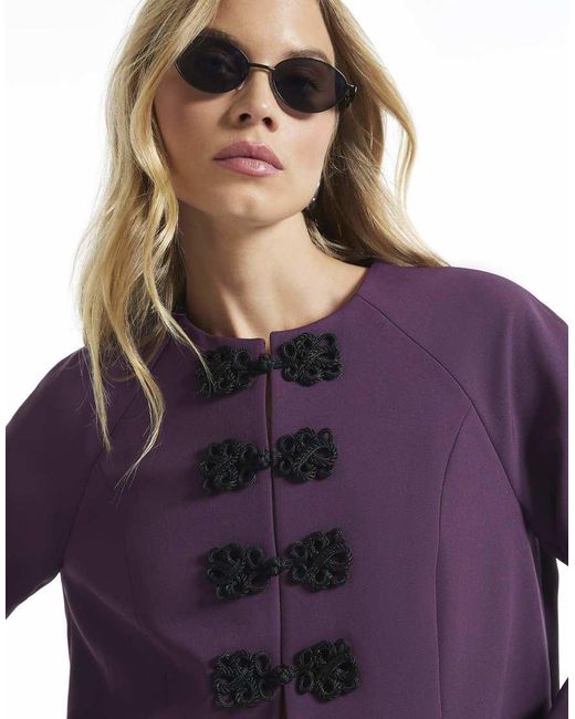 River Island Purple Frog Fastening Trim Jacket