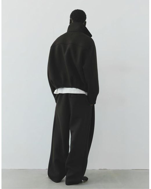 Pull&Bear Black Neoprene-effect Zip-up Jacket for men