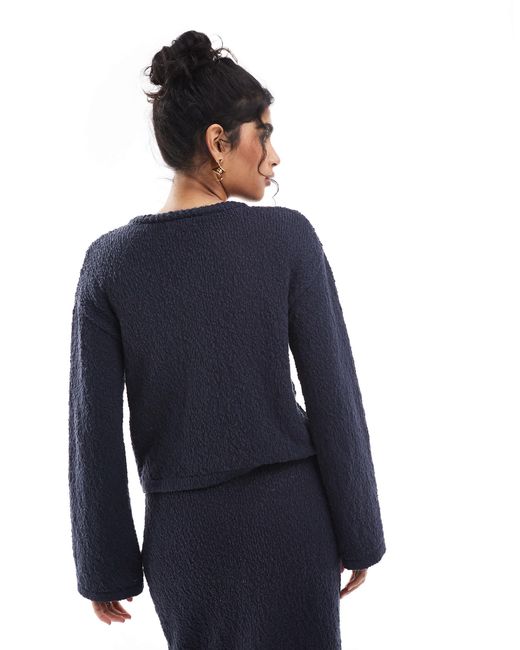 Gilet d'ensemble en maille texturée avec boutons dorés et poches 4th & Reckless en coloris Blue