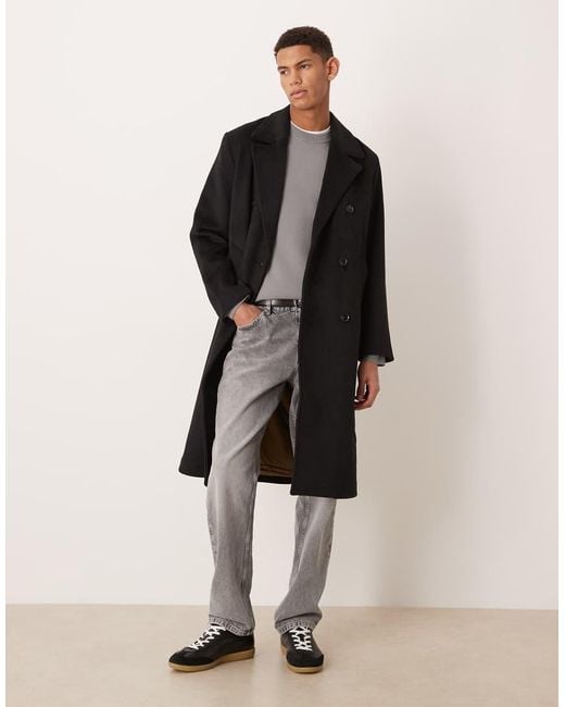 Abercrombie & Fitch Natural Wool Blend Long Coat for men