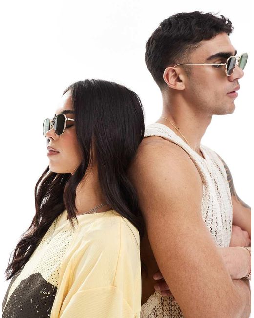 A.Kjærbede Multicolor Hello Round Metal Frame Sunglasses